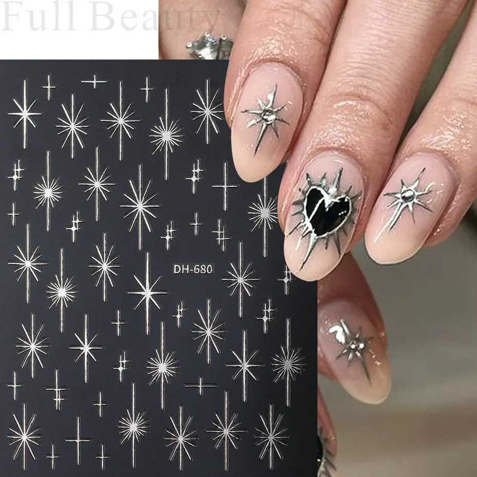 3D Stickers for Nail Gold Star Slider Holographic Bow Butterfly Design Self-Adhesive Decal Manicure Art Supplies And DecorationXJ250120