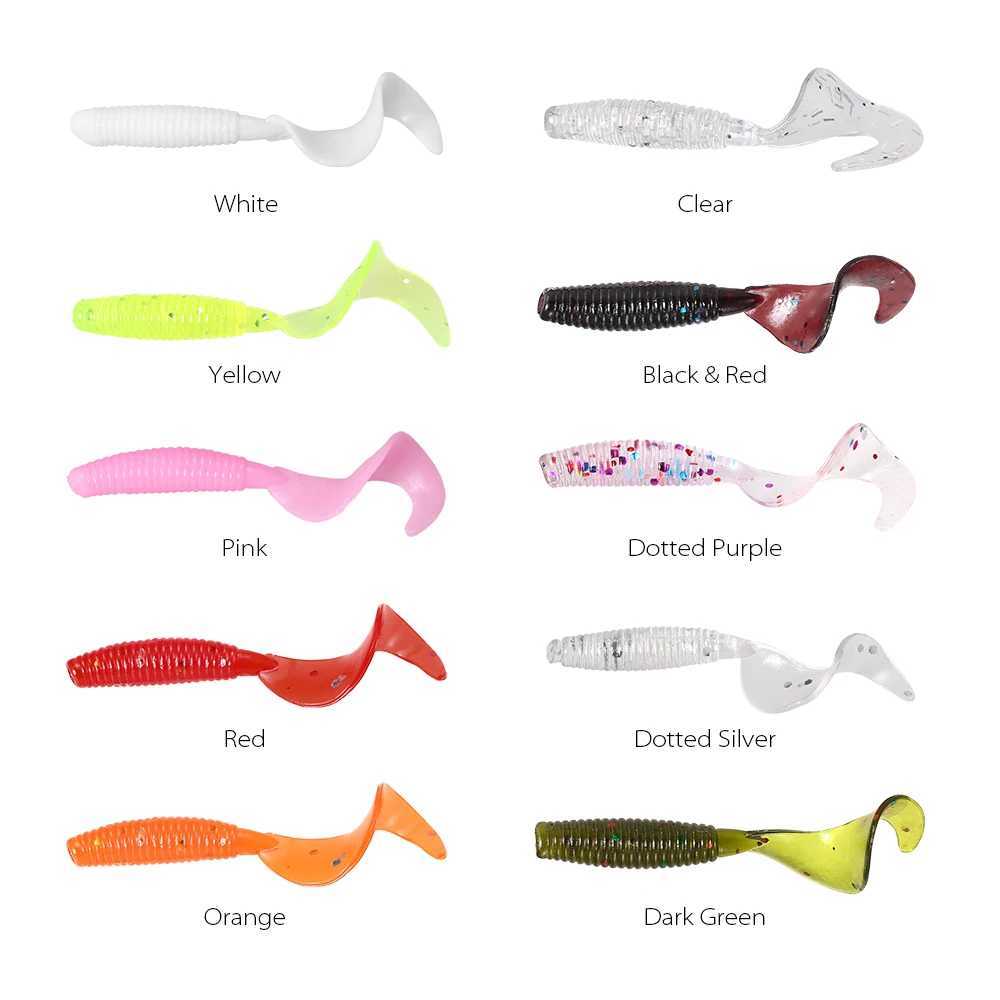 100Pcs/Lot Fishing Lures 4cm 0.4g Soft Bait Artificial Silicone Wobbler Worm Moggot Grub Lure Sea Swimbait Pike Carp AccessoriesXJ250122