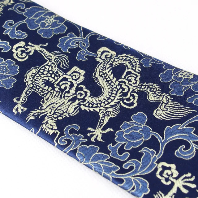 Chinese Dragon Tie Real Silk Retro Floral Necktie 9cm Wide Wedding Neckwear Mascot Men Ties Gift Animal Customization 250118