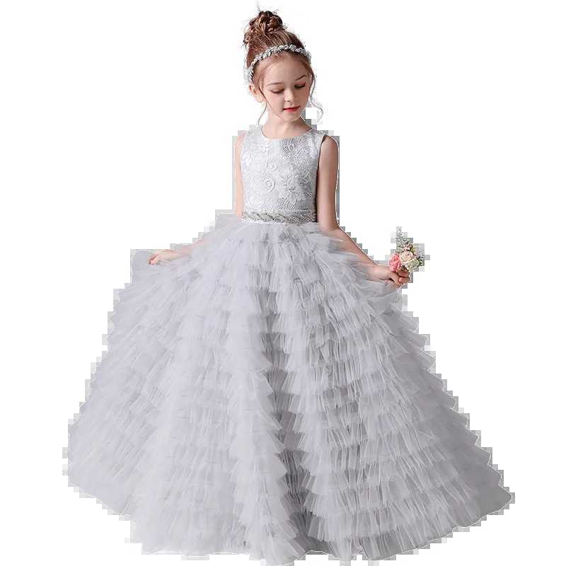 Dideyttawl Customized Long Girls Formal Princess Gown Tiered Flower Girl Dresses For Wedding Party Tulle Junior Bridesmaid Dress X250203
