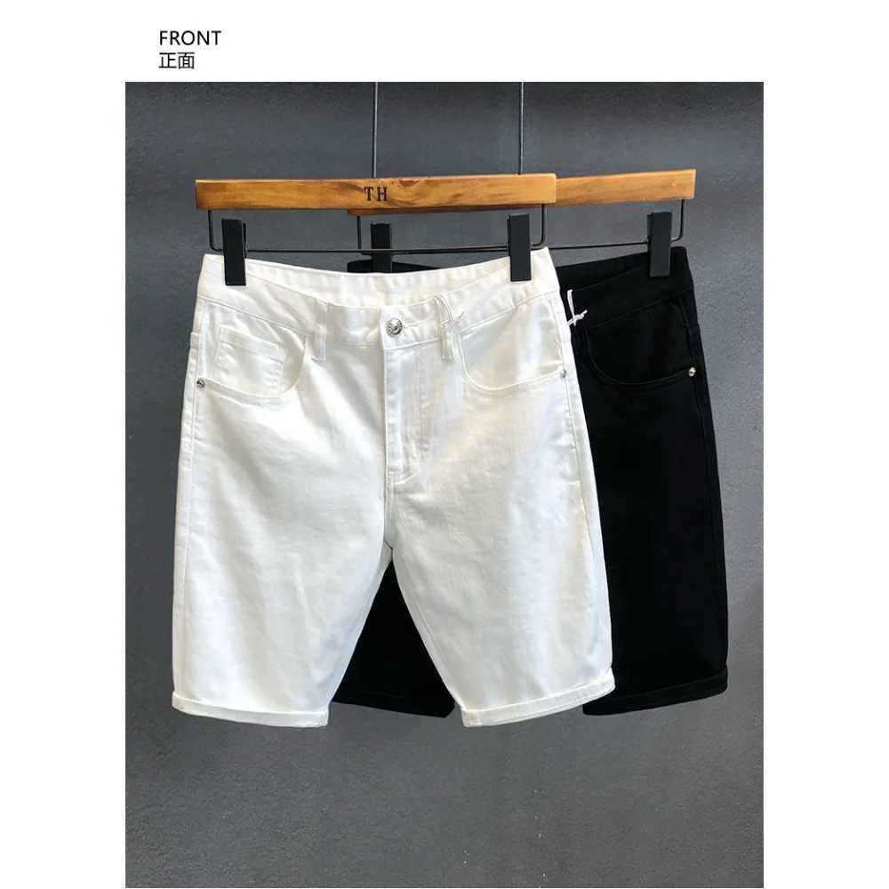 Summer Luxury New Arrival White Strtwear Korean Fashion Slim Jeans for Men Stretchable Fabric Casual Wear Mens Jeans Shorts X250203