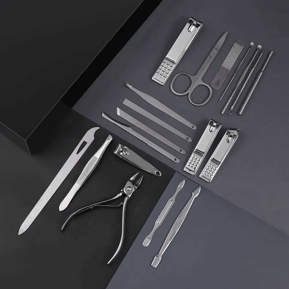 19pcs Nail Clippers Set Nail Clippers Pedicure Tool Ear Scooper Hawksbill Nail Furrow Clippers Beveled Pedicure KnifeXJ250116