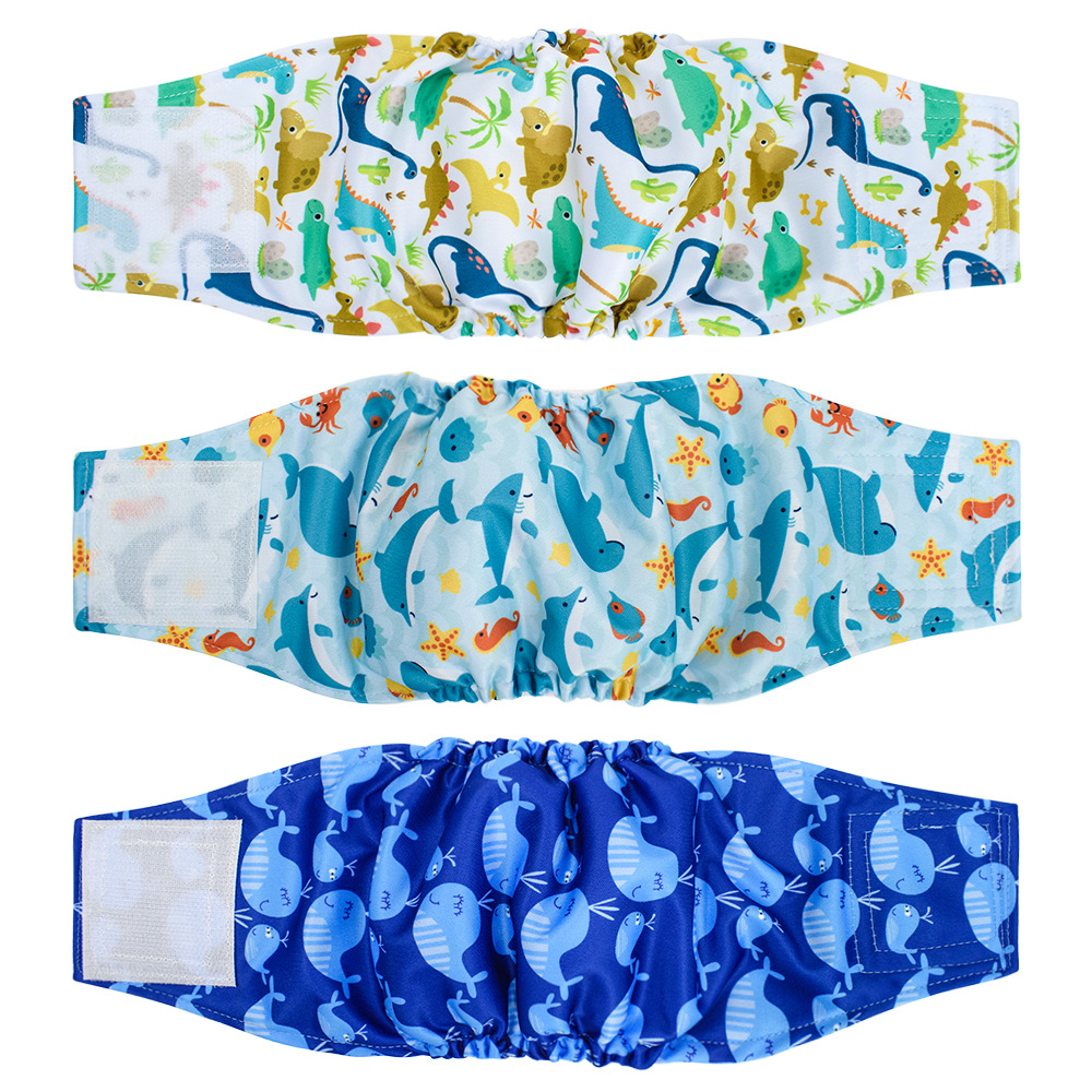 3PC Washable Belly Band for Male Dogs High Absorbing Male Dog Diapers & Extender Reusable Male Puppy Wraps for Medium