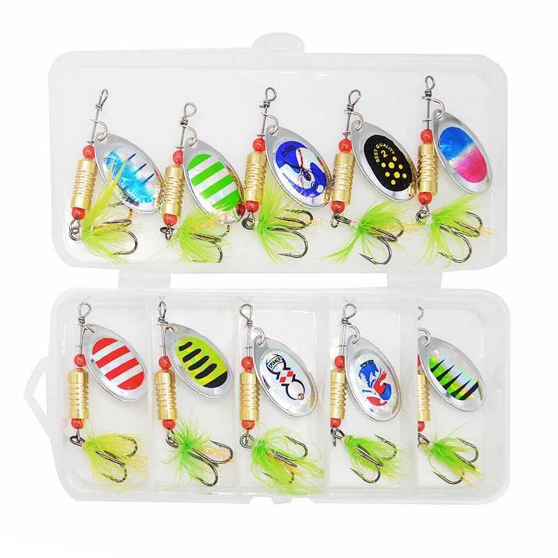 Fishing Spoons Lures Metal Baits Set Artificial Hard Bait Metal Spoon Spinner Fishing Lure Kit with Box for Freshwater SaltwaterXJ250122