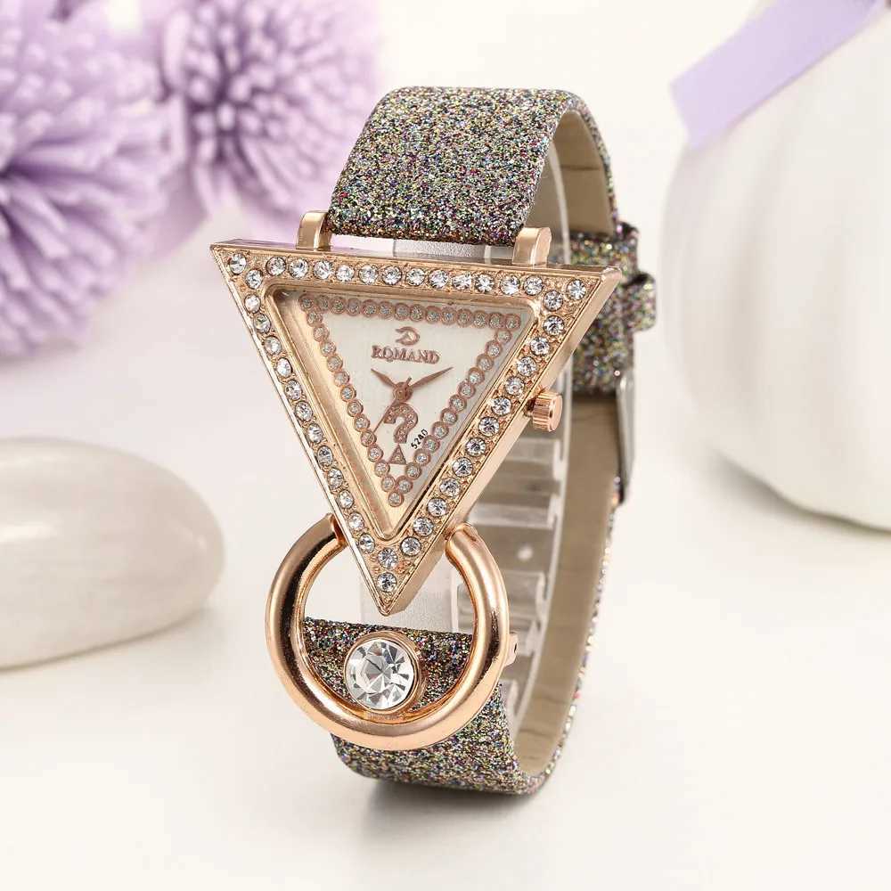 2020 Fashion Triangle Watches Wen Luxury Diamond Watches Ladies Quartz Wristwatches Cheap Pr Sing Womens Watch X250203