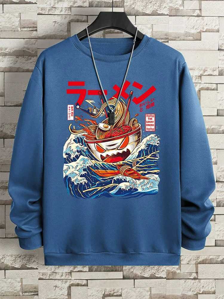Harajuku Comics Sea Sushi Noodles Hoody Men Oversized Fashion Casual Fleece Pullover Clothing Sweatshirt Loose Comfortable HoodyXJ2500118