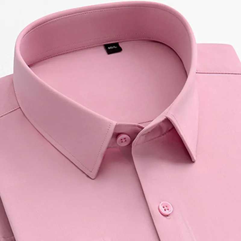 Mens short-sleeved shirt Spring summer Modal long-sleeved formal business casual non-ironing without trace high quality fashionXJ250121