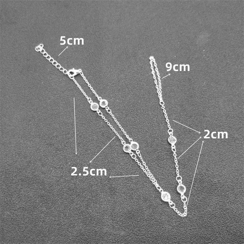 Fashion Rhinestone Thin Chain Anklets For Women Vintage Gold Silver Color Ankle Bracelet Boho Beach Jewelry Summer AccoriesXJ250121