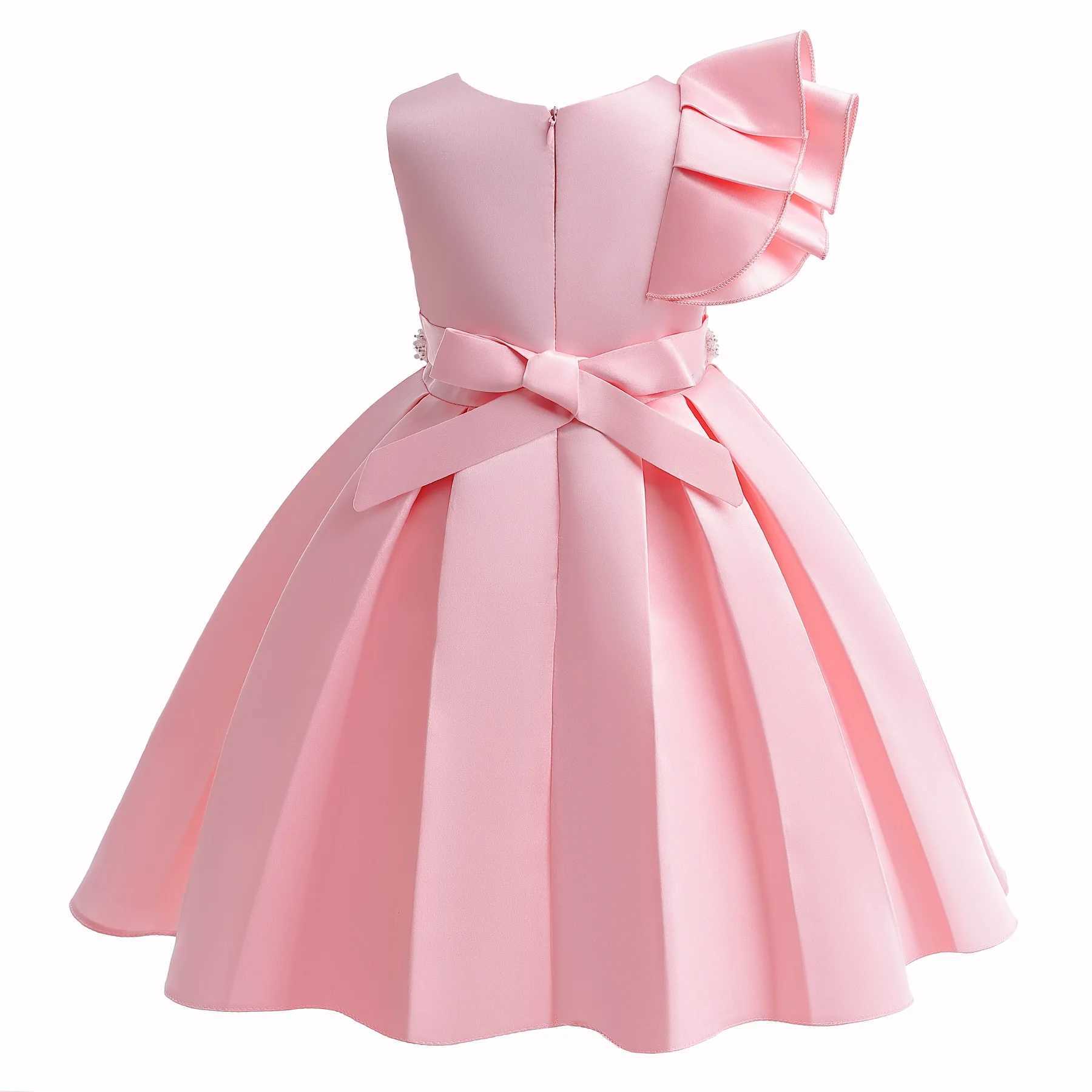 3 4 5 6 8 10 Year One Shoulder Girl Dress New Fashion Summer Little Princess Baby Dress Piano Performance Dress Childrens Clothing X250203