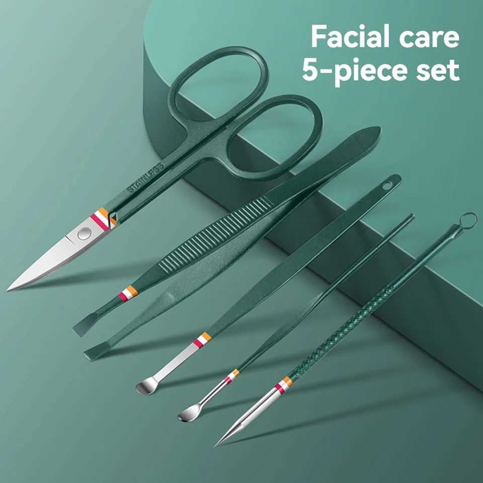 16 Deluxe Nail Care Set - Stainless Steel Clippers Cuticle Nipper Ear Spoon Files with Travel Case - Professional GroomingXJ250116