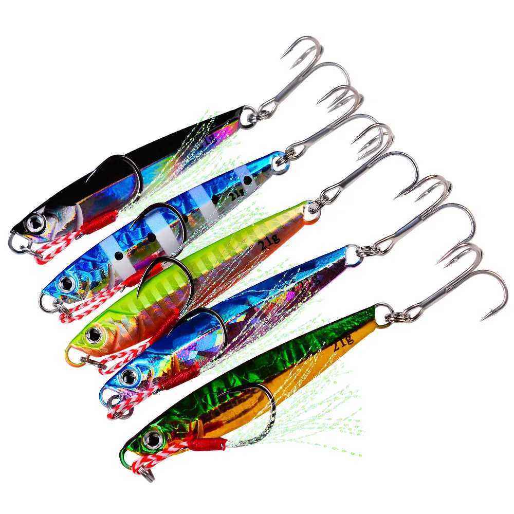 1PC 7g 10g 21g 40g 60g Metal Cast Slow Jig Spoon Jigging Hard Lure Bait Fish Sea Bass Fishing Lure Wobbler Spinnerbait TackleXJ250122