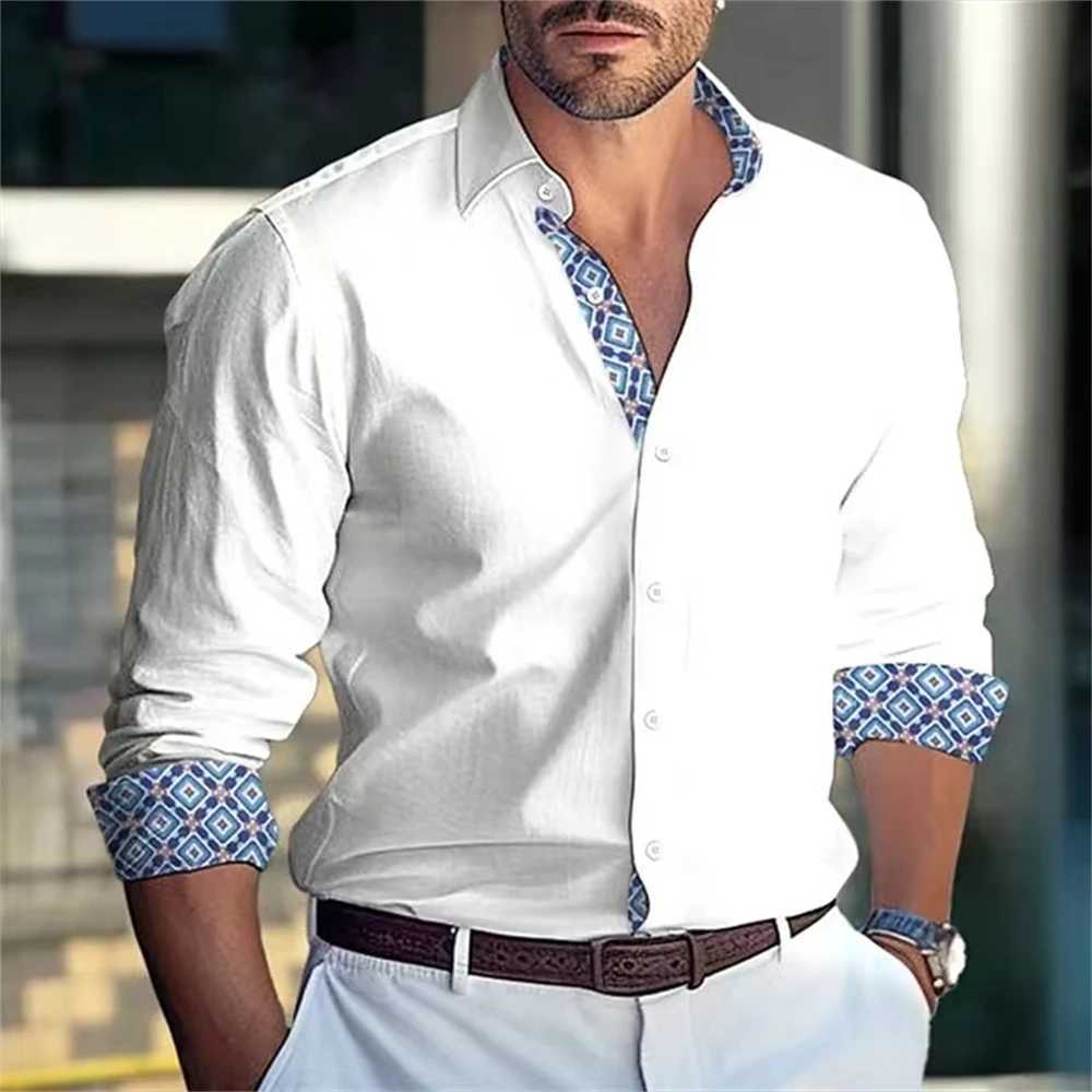 New Mens Shirt Button Up Pink Long Sleeve Top Everyday Vacation Wear Stylish Casual Comfortable Elegant Plus Size Shirt XS-6XLXJ250121