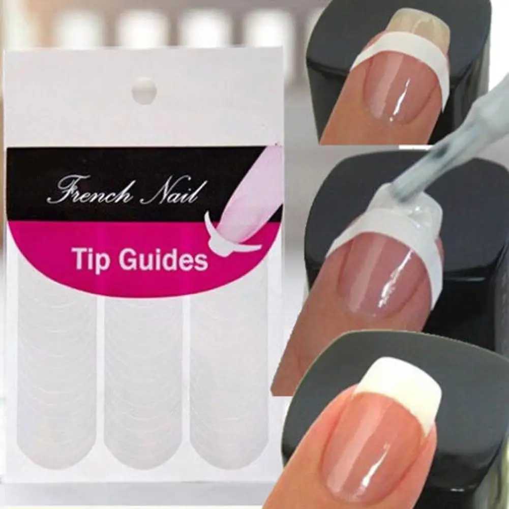 240pcs Nails Sticker Stencil Tips Guide French Manicure Strip Nail Art Decals Form Fringe DIY Sencil 3D Styling Beauty ToolsXJ250120