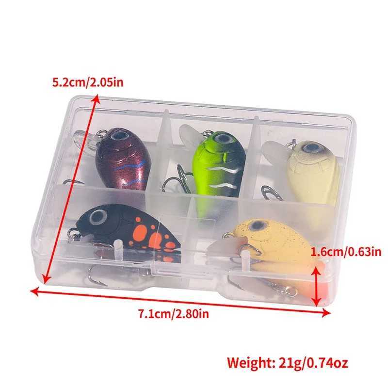 5Pcs Mini Fishing Lure Set 3cm 2/1.5g Artificial Fish Baits Topwater Crankbaits Wobblers Crank For Bass Fishing Swimbait PescaXJ250122