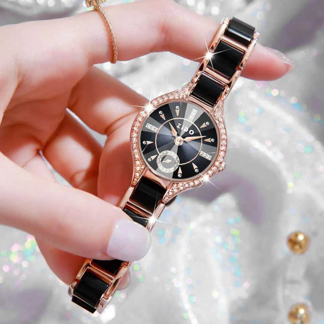 Warm brand retro light luxury waterproof diamond inlaid high-quality stainless steel Fem fashion watch Watchees X250203