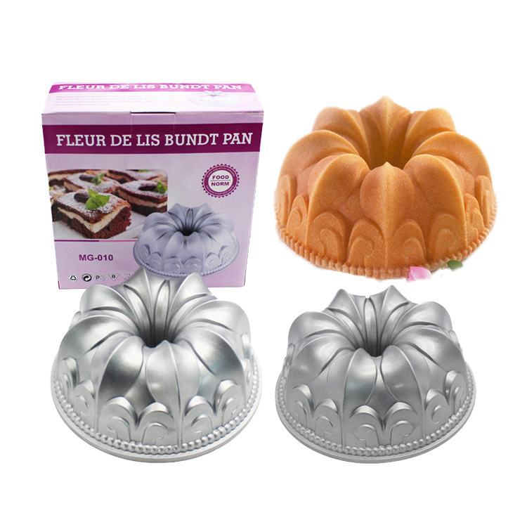 Baking mold Cake Mold Silver Rose Heart Pumpkin Cast Aluminium Hollow Cake Mold Double Sided Non Stick Baking Tray Mold