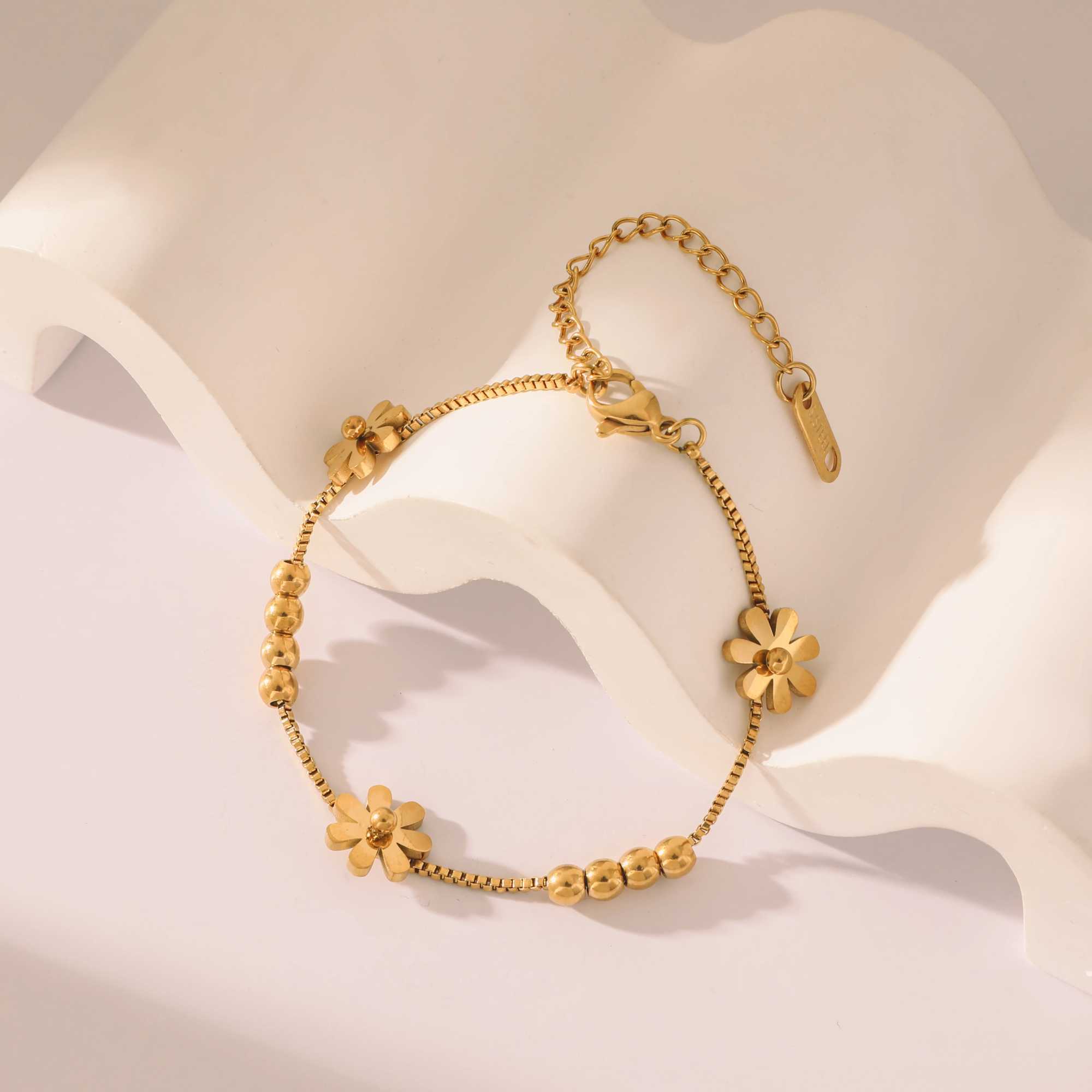 EILIECK 316L Stainless Steel Gold Color Flower Bracelet For Women Girl Fashion New Holiday Gift Wrist Chain Jewelry Bracelet W250121