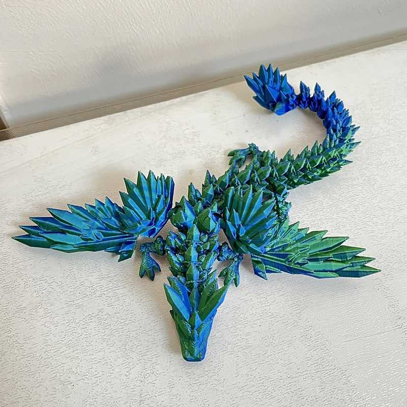 3D Printed Gem Dragon Egg Rotatable Articulated Dragons Toys Desktop Craft Ornament Gifts for Kids Office Home Table Decor Free shipping