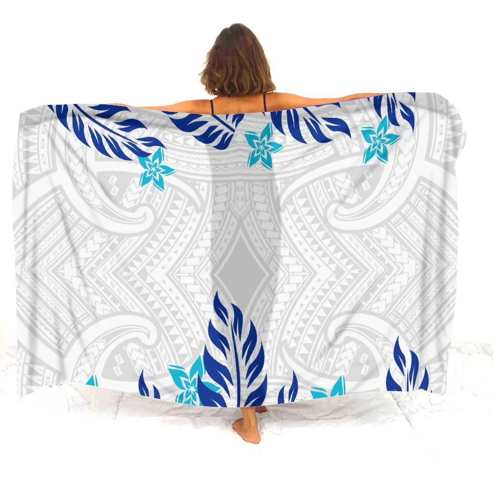 Classic Fashion Sarong Custom White Sarong Custom Pattern Polynesian Ladies Summer Lightweight One-Piece Shl Free Shipping W250120