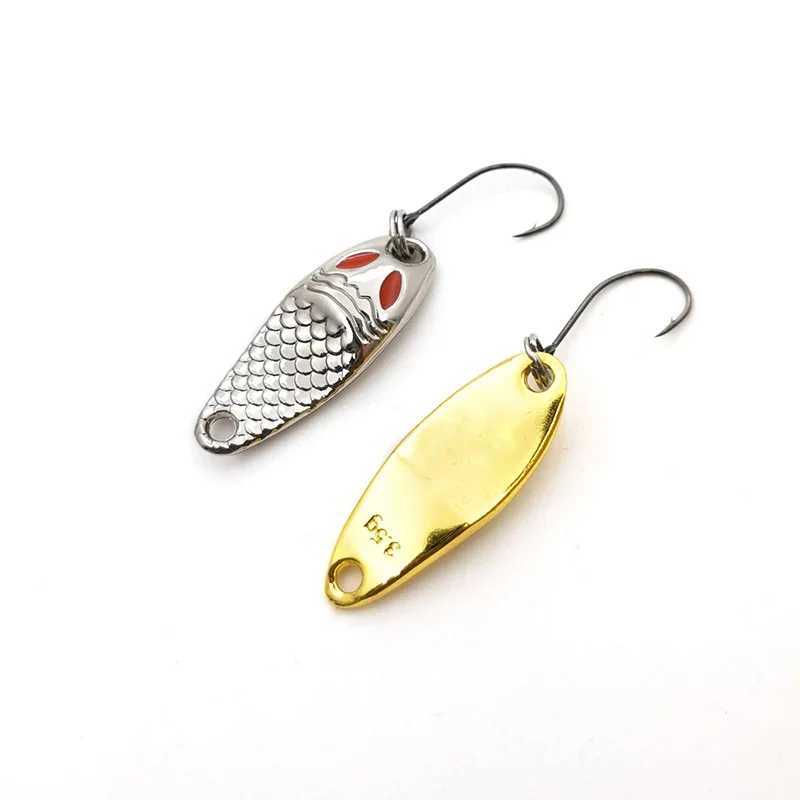 NEW Mini fishing Lure 1g2g3.5g spoon metal lures Spinnerbait Minnow small fish Single Hook jig Stream Trout baits pesca hotXJ250122