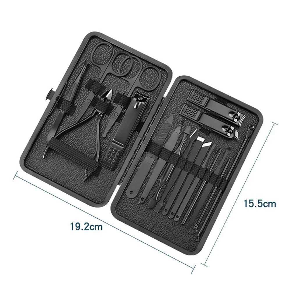 7/10/16/18 pcs Manicure Nail Scissors Tool Cutters Nail Clipper Set Household Steel Stainless Ear Spoon Nail Clippers PedicureXJ250116