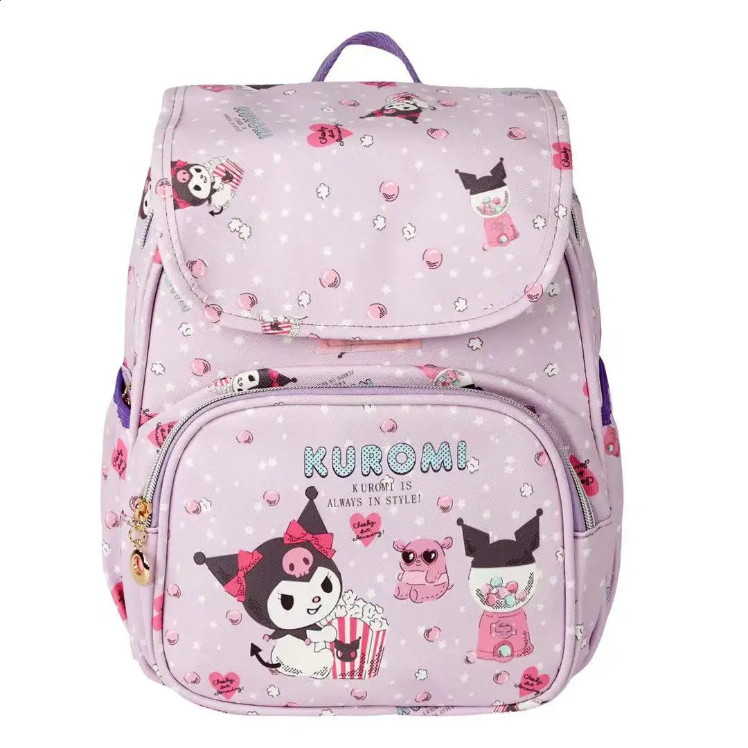 Melody Cinnamon Dog Kuromi Cute Childrens Bag Female Korean Version Flip Backpack Student 1-4 Years Old School Bag 250121