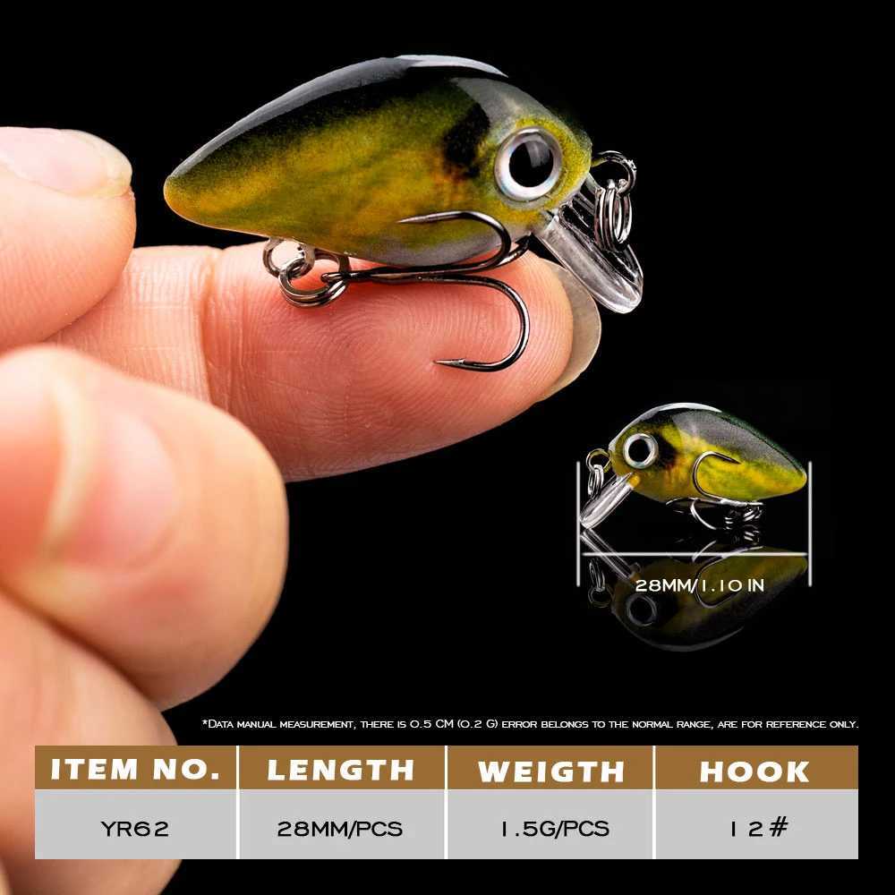 Hanlin 5pcs/Suit 28mm/1.5g Mini Fishing Lures Bionic Baits Artificial Hard Bait Wobblers Crankbait Perch Carp Fishing Pike BassXJ250122