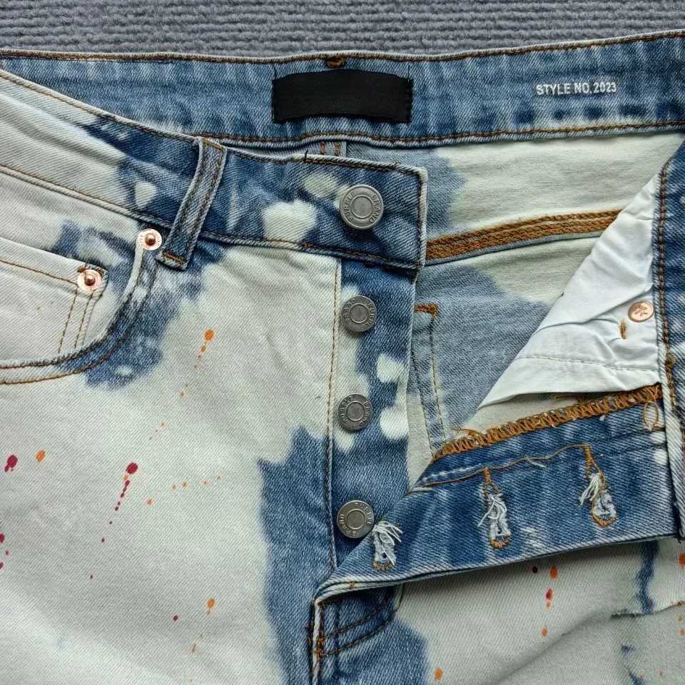 Top quality New s Jeans Men Trendy Elastic Edged Middle brands Pants Irregular Light Color Washed Denim Shorts pants X250203
