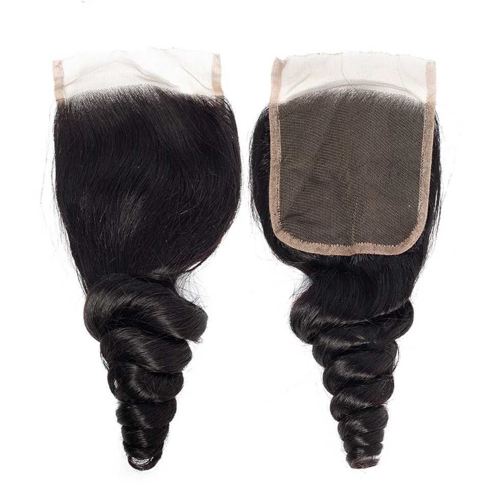 4x4 Water Wave Clo 12A Human Hair Brazilian Lace Clo Deep Curly Straight Body Wave Lace Clo Remy Human Hair CloXJ250120