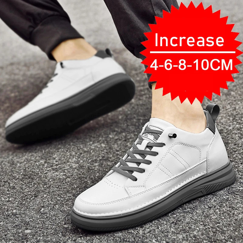 Casual Elevator for Men Height Increase White Black 6/8CM Tall Shoes Lift Sneakers 250209