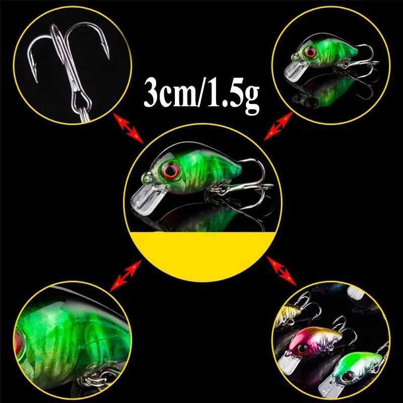 1 Pc 3cm 1.8g Crazy Crank Bait Floating Artificial Wobblers Sinking Pesca Crankbait Trout Bass Japan Carp Fishing TackleXJ250122