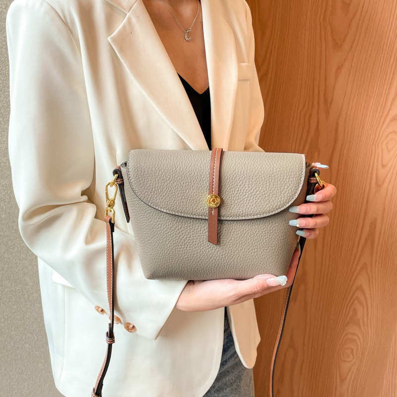 Bag 2025 New Summer Genuine Leather Single Shoulder Crossbody Small Bag, High-End Texture Backpack, Niche Shell Bucket Women's Bag