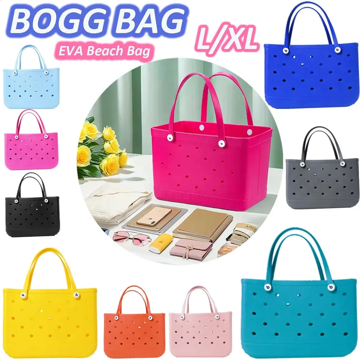 Eva Beach Bogg Bag Waterproof Extra Large Tote Basket Women Picnic Handbag 48Cm XL Boggs Rubber Shopping Bags Z 2.3-1 w250417Z5QDNE65