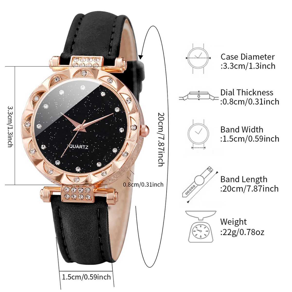 6PCS/Set Wens Fashion WATCH Set Simple Dial Leather Quartz WATCH With Bracelet X250203