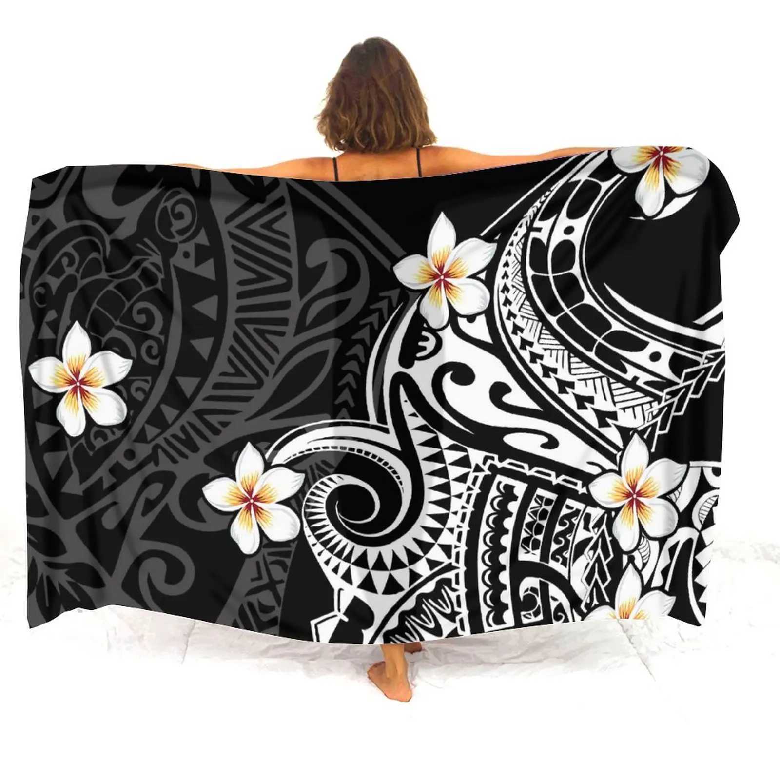 Custom Polynesian Ladies Sarong Retro Tribal Design Seaside Party Bikini Coat Sarong Shl Sun Sarong 2024 New W250120