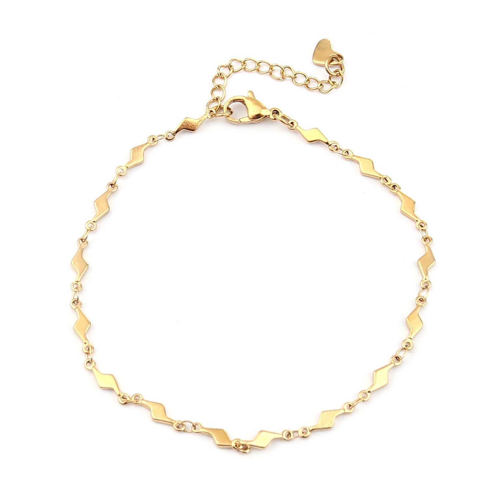 304 Stainl Steel Chain Anklet Lightning Heart Anklet Bracelet Leg Chain Barefoot Sandals For Fashion Women Jewelry 1 PieceXJ250121