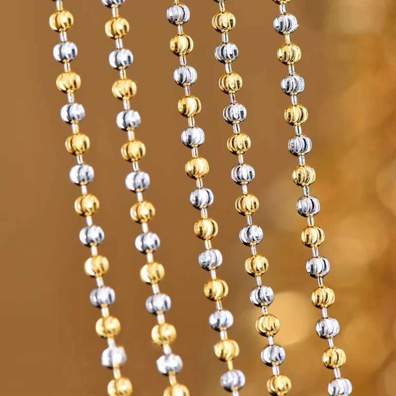 2.5MM Diamond Cut Bead Chain Necklace Made In Italy 925 Sterling Silver Material Silver Ball Necklaces For Women AdjustableXJ250114