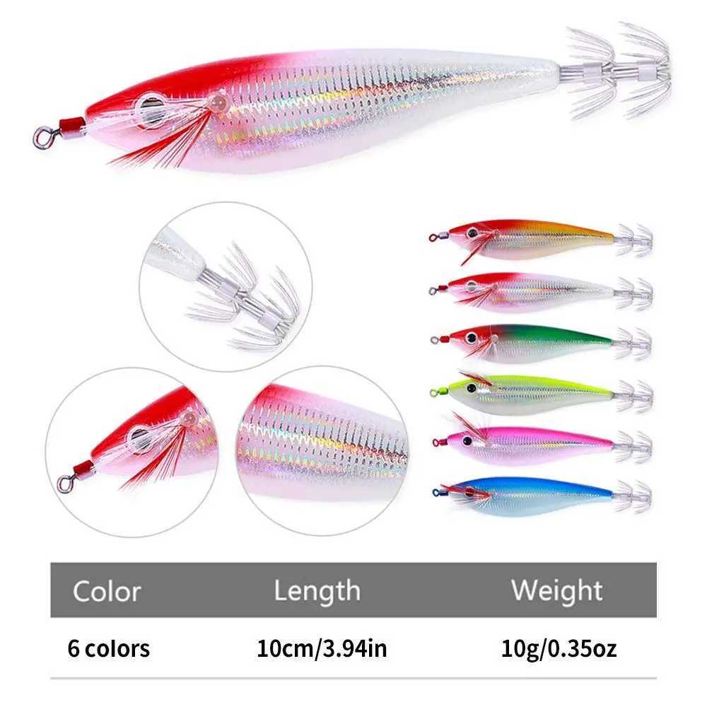 10cm 10g Fishing Lure Artificial Squid Hook Jigs Noctilucent Squid Cuttlefish Jigs Lures Wood Shrimp For Sea FishingXJ250122