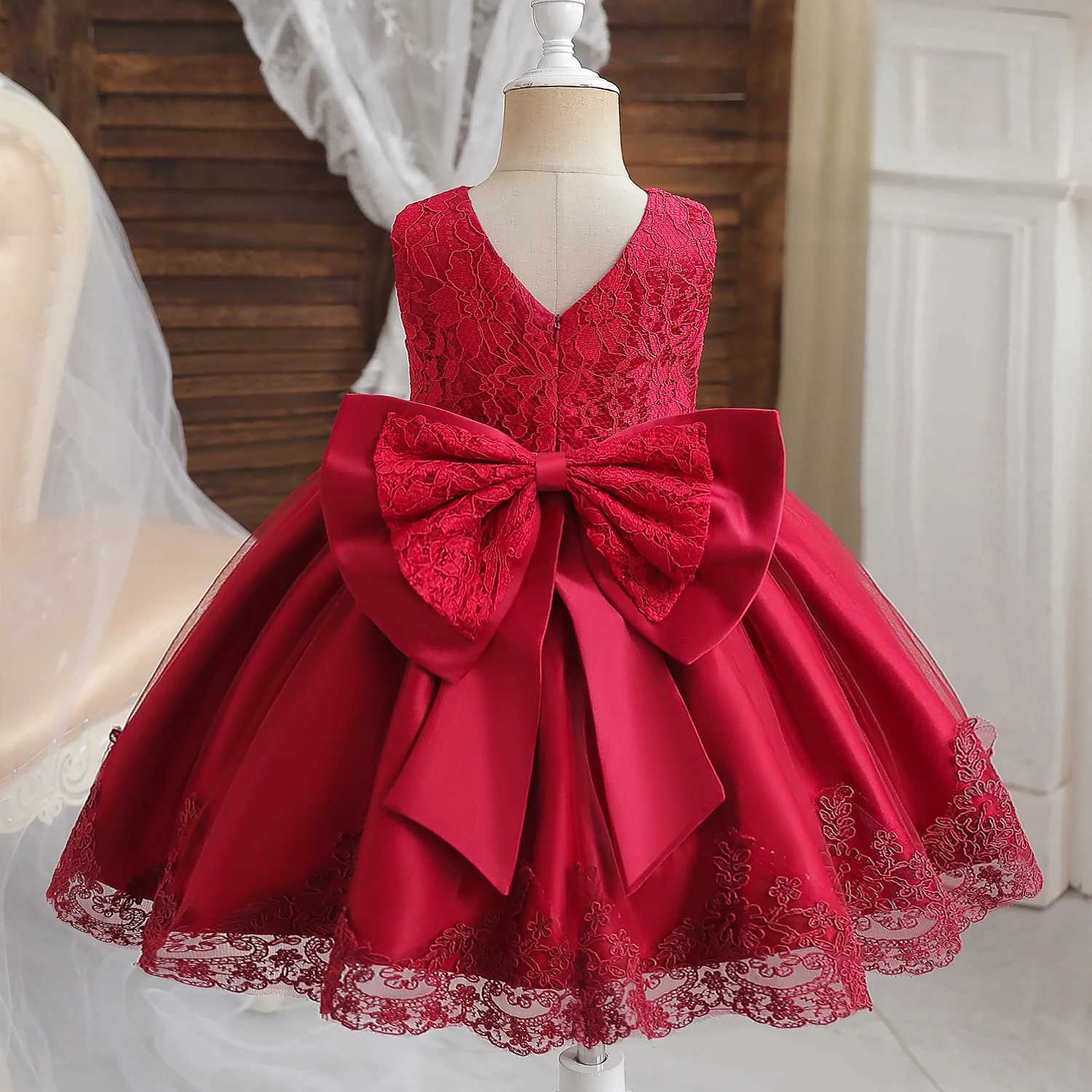 Baby Girls White Baptism Birthday Princess Dress Toddler Girl New Year Embroidery Floral Long Sleeve Flower Kid Wedding Costume X250203