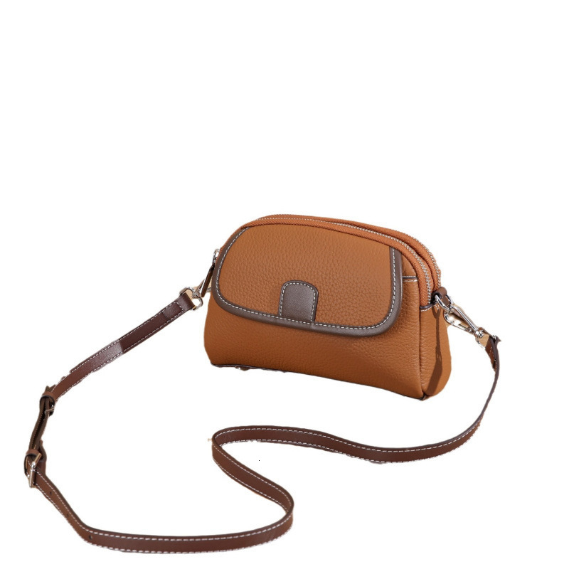 Bag Genuine Women's Crossbody Small Ladies' 2025 New Stylish Mobile Phone Bag, High-End Leather Shoulder Bag