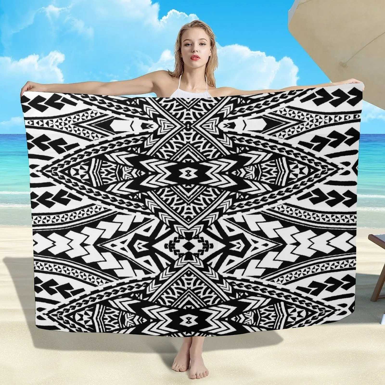 Custom Summer Seaside Floral Print Sarong Retro Tribal Design Shl Beach ron Haiian Soft Sarong Polynesian Womens Coat W250120