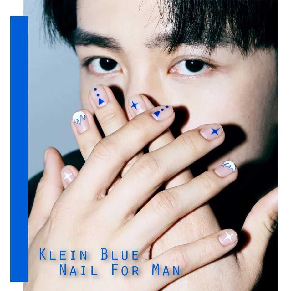 Klein Blue AbstractFaceNail Art Manicure Decals Cool Boy Halloween Element Adhesive Sliders Man Nail Sticker Decor CHSTZ-CS058XJ250120