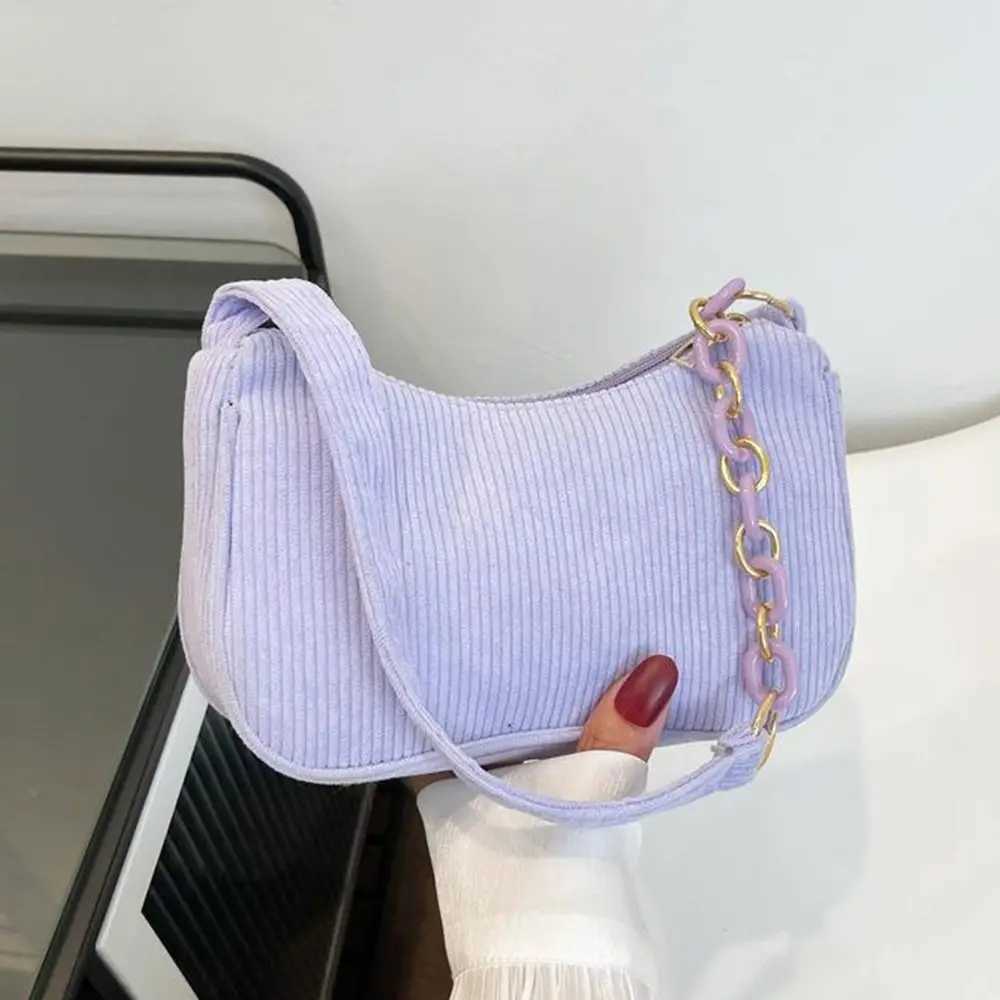 Fi Vintage Women Handbags Corduroy Underarm Bag Casual Women Shoulder Bags Crossbody Zipper Female Handbag CluhXJ250121