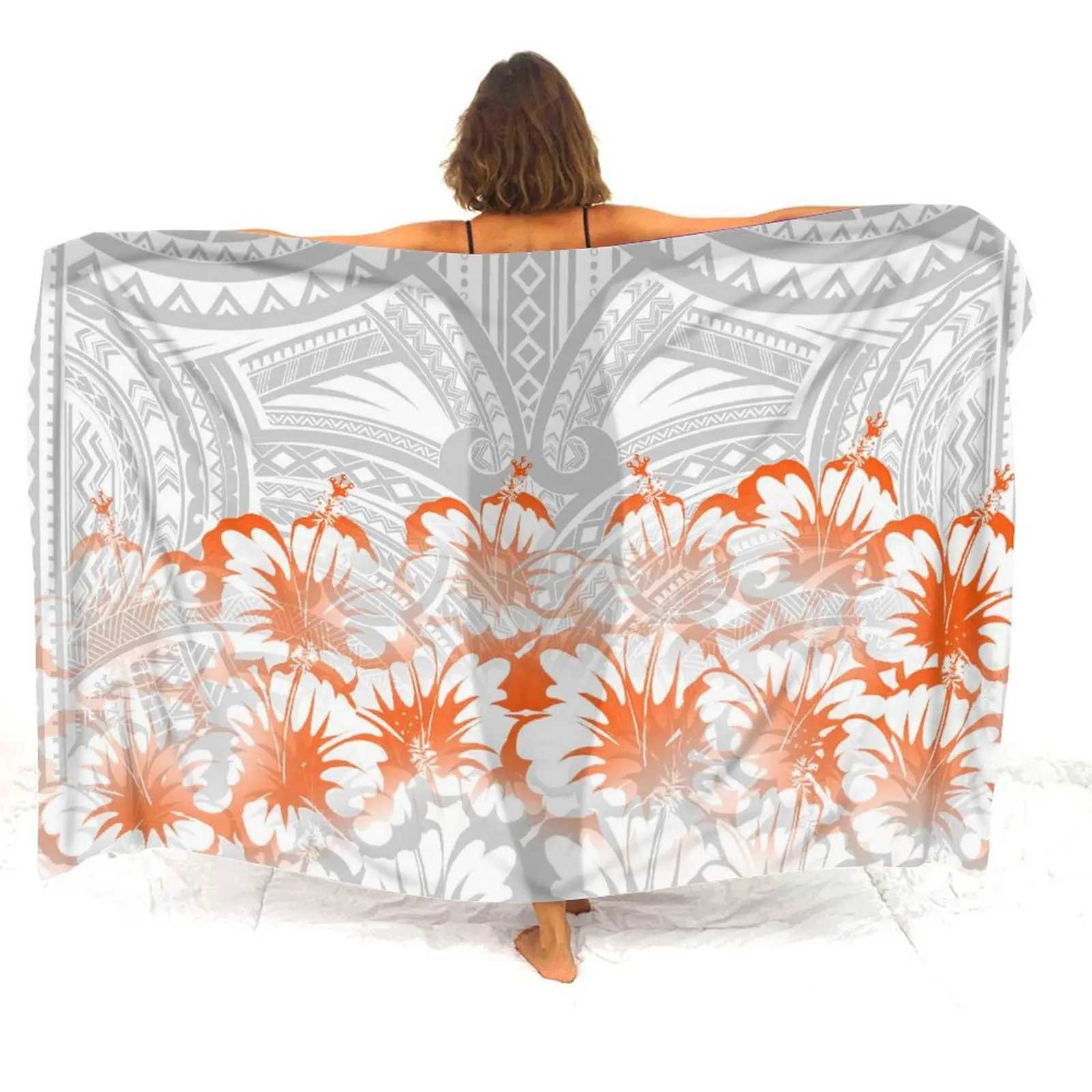Pacific Island Art Sarong Custom Polynesian Retro Pattern Summer Seaside Sexy Style Sarong Wr Coat Beach Windbreak Scarf W250120