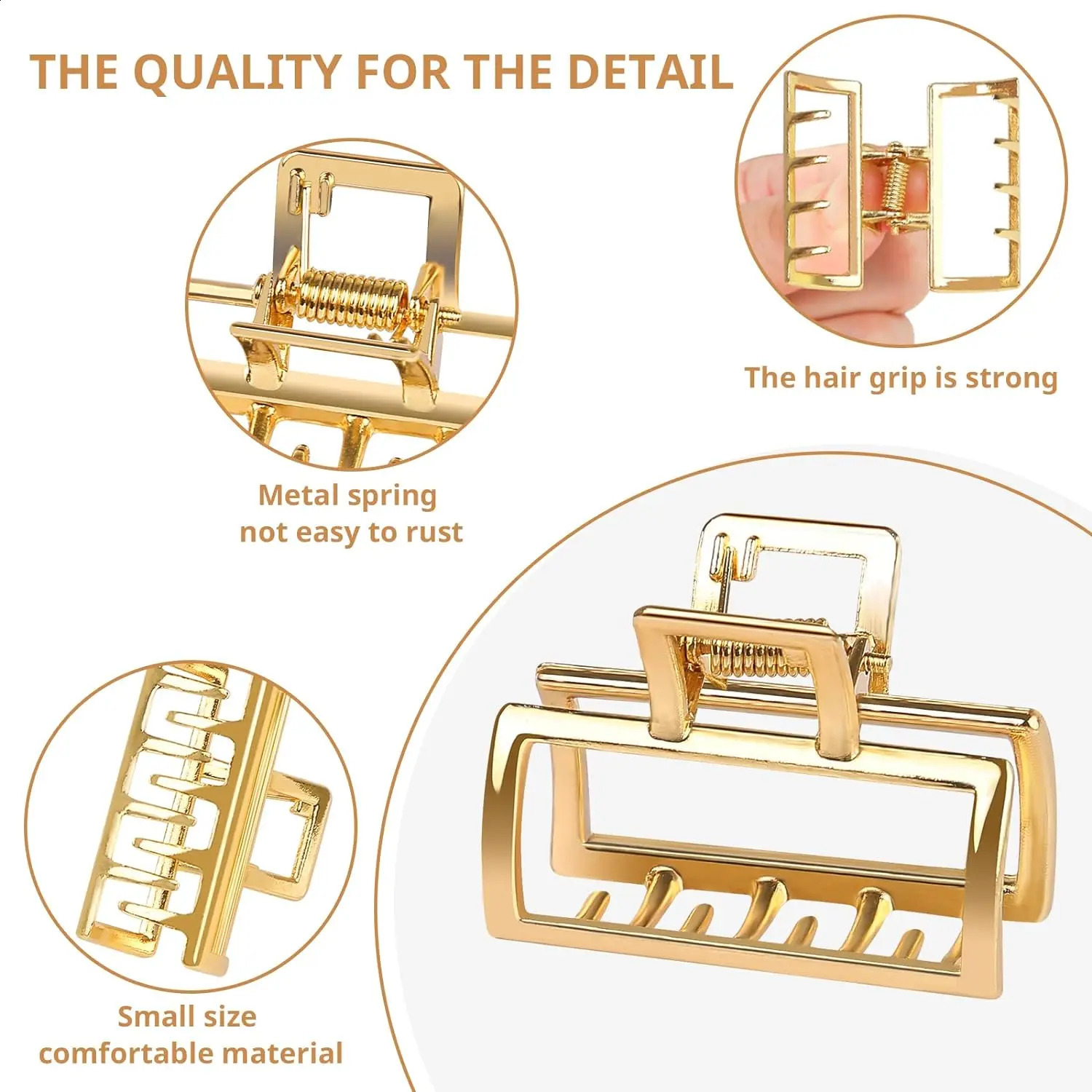 10 Pack Small Gold Hair Claw Clips for Women Thick Thin Hair Mini Metal Hair Clips Accessories Office Lady Girl Casual Elegant 250120