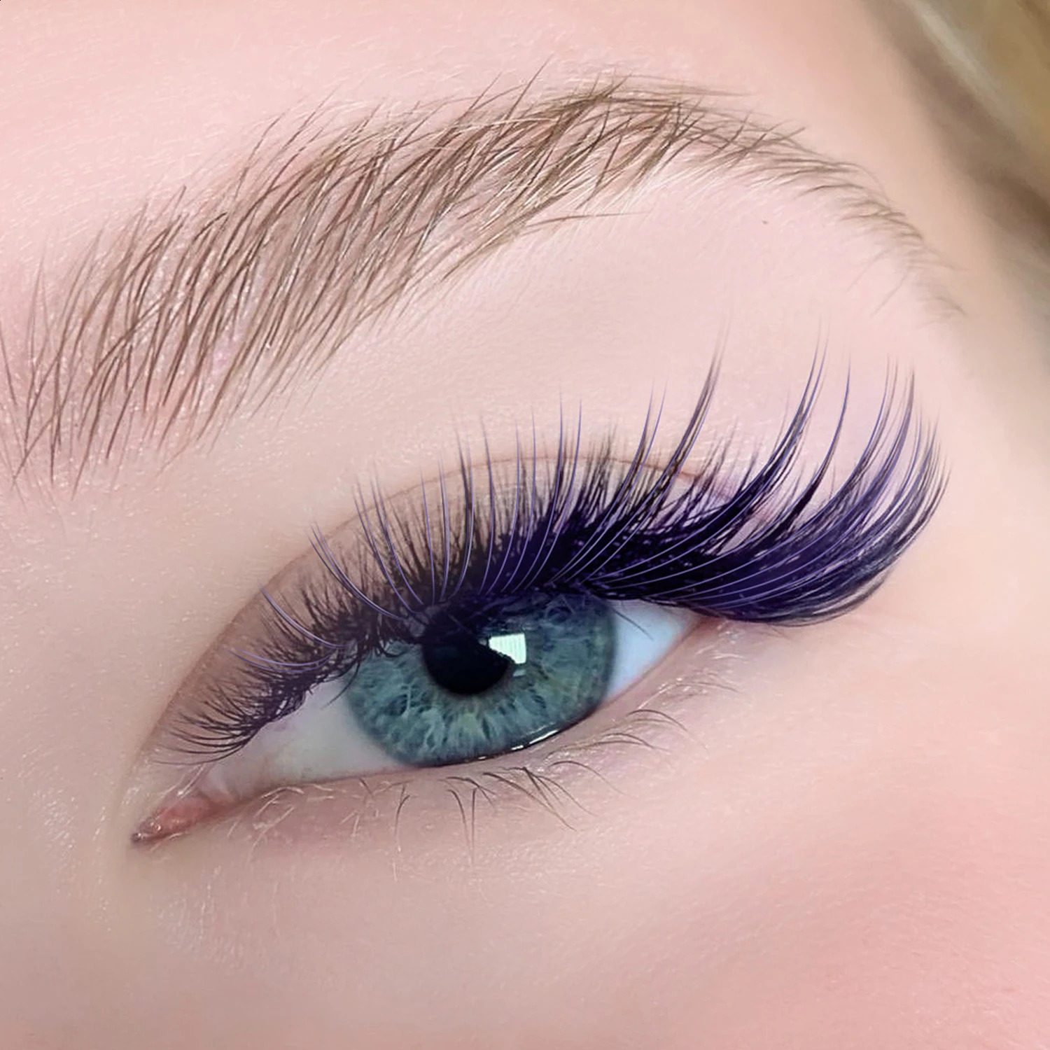GLAMLASH Classic Morandi Grey Colored Lashes Individual Natural False Colorful Eyelash Extension 250110