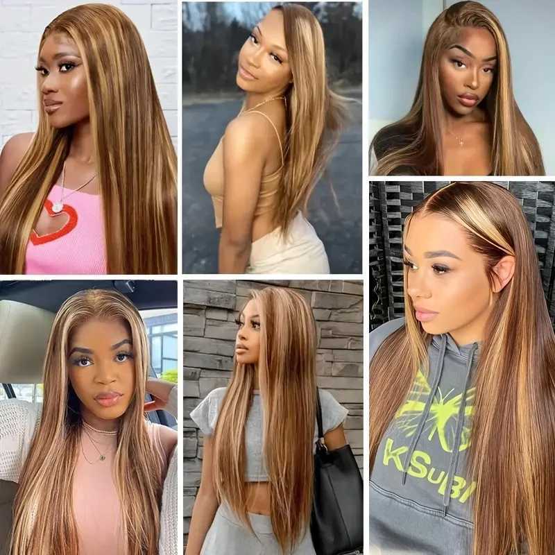 P4/27 Highlight Straight Human Hair Bundles With Clo Brazilian Hair Weave Bundles With Clo Hair Extension 3/4 BundlesXJ250120