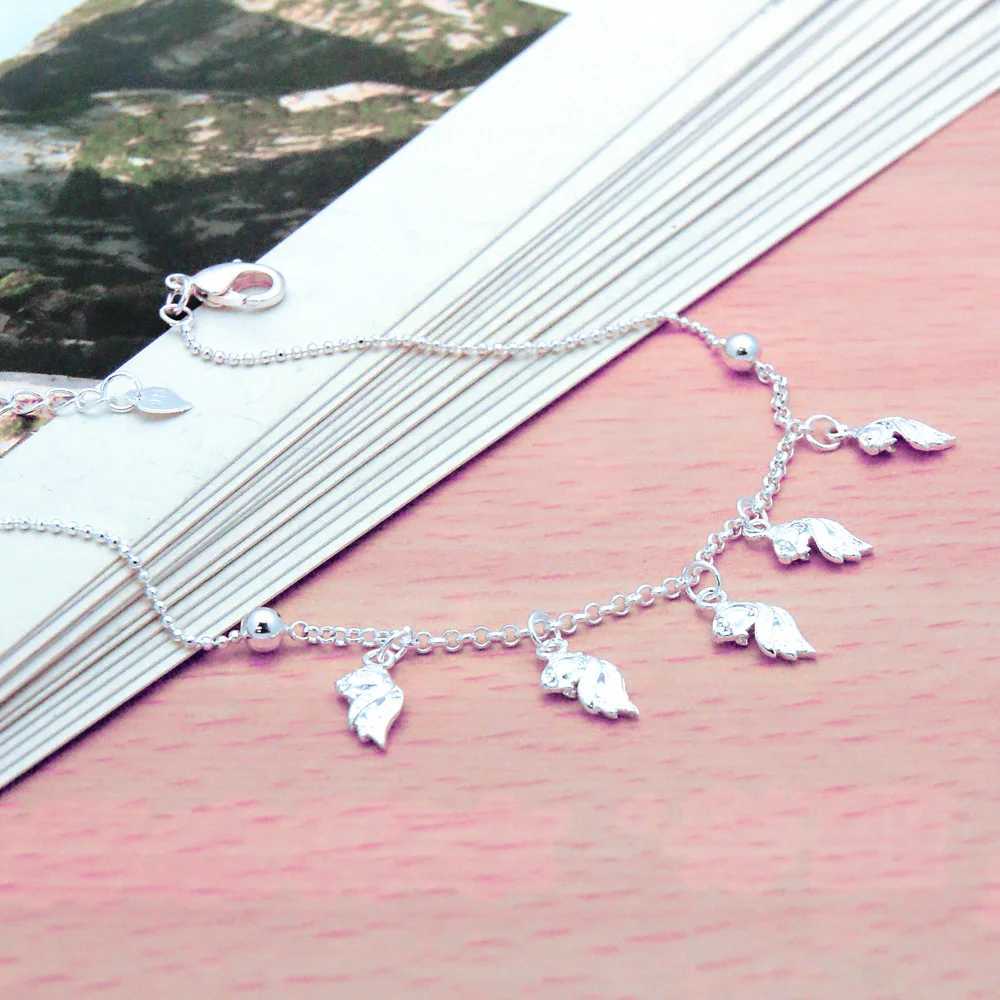 23cm+5cm Adjustable Chain Wing Angel Anklet for Women Simple 925 Sterling Silver Chain Anklet Female Foot Beach Jewelry GiftXJ250121