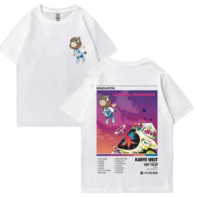 Oversized Cotton And West Graduation Graphic T-Shirt Men Women Rapper Music Album Hip Hop Streetwear Unisex T-Shirt X250203