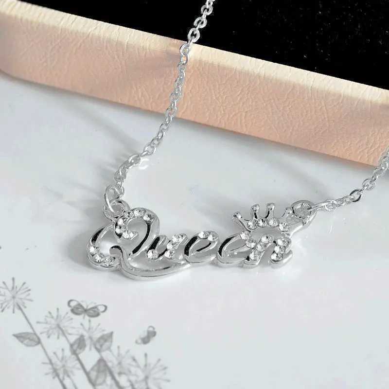 ZRM Romantic Gold Color Queen Crown Chain Necklace Zircon Crystal Necklace Girl Women Fashion Jewelry Birthday GiftsXJ250121